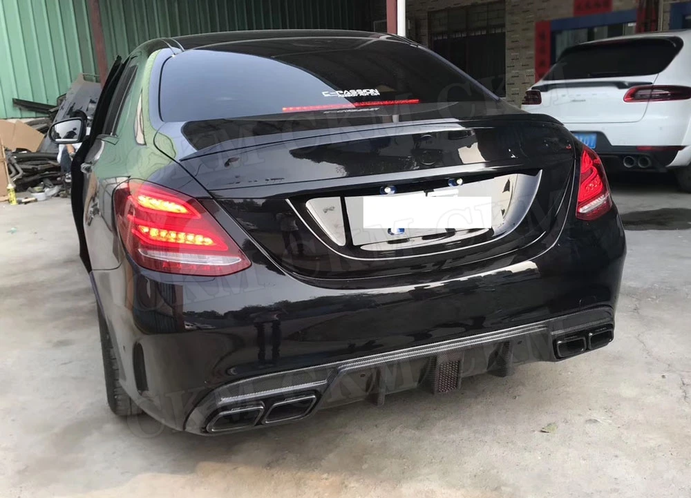 Задний спойлер из углеродного волокна для Mercedes Benz C class W205 Sedan 4 двери C180 C200 C300 C63- защита Бампера
