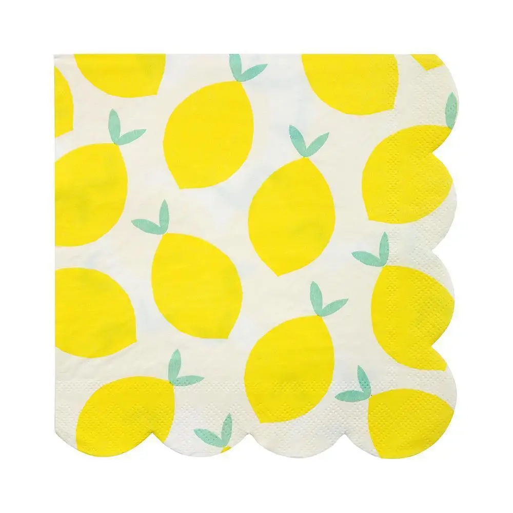Disposable Tableware Party Supplies Paper Straw/Plate/Cup/Napkins Yellow Lemon Birthday Decorations Adult For Wedding | Дом и сад