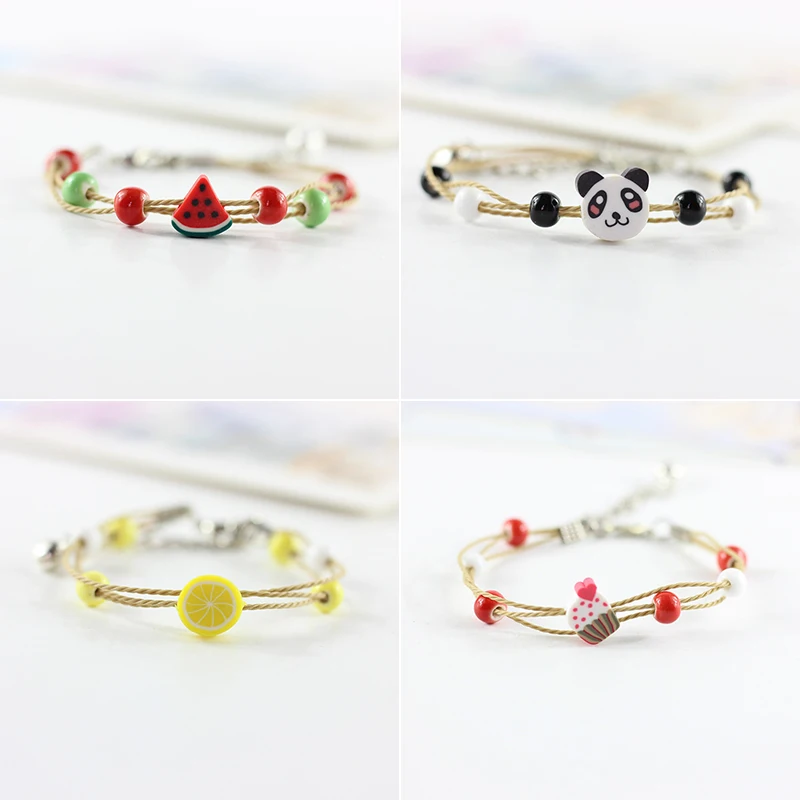Милый маленький браслет с фруктами и животными ручной работы красочный сезон
