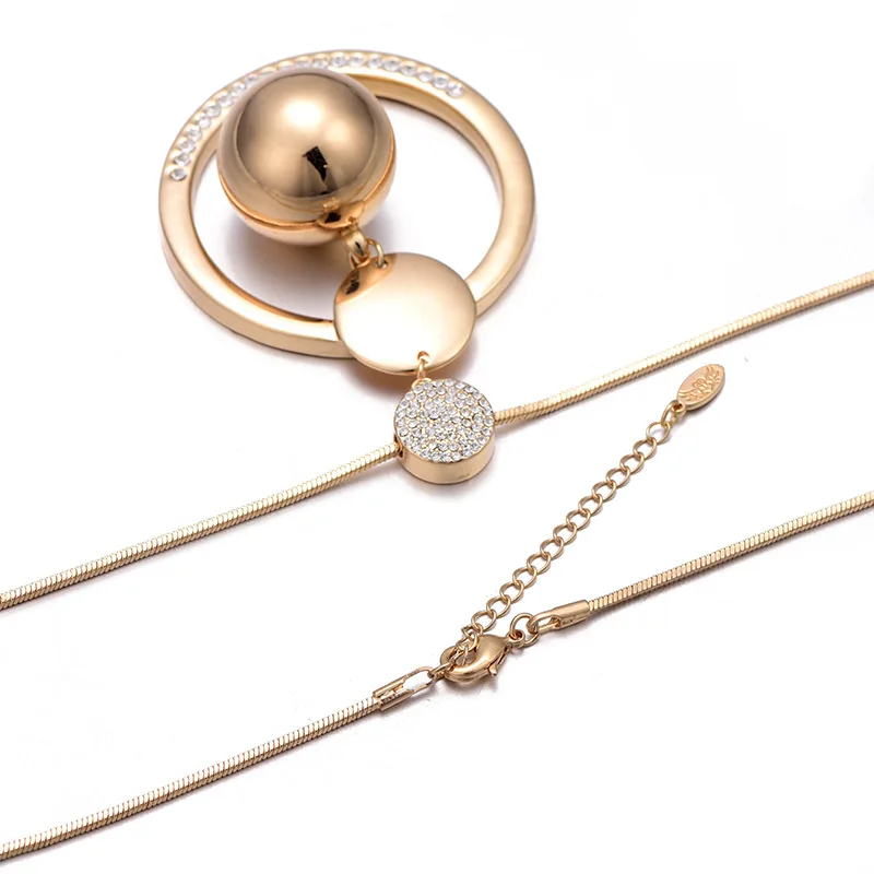Модное круглое ожерелье с колокольчиком круглый кулон для женщин длинная