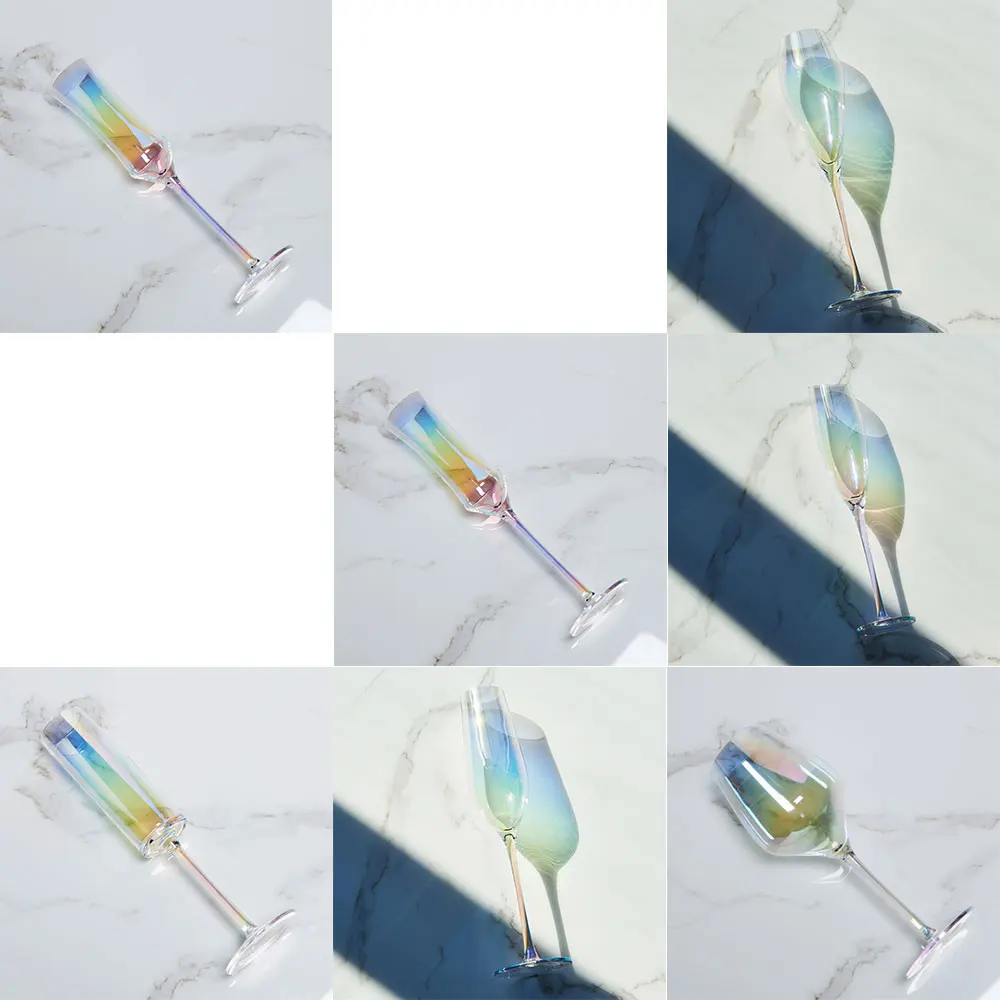 Бокал с радужным покрытием бокал для вина Хрустальный коктейлей шампанского
