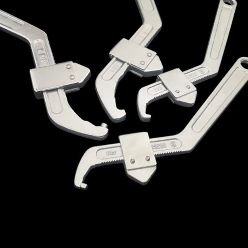 Регулируемый гаечный ключ для ремонта водомерных крышек с боковым отверстием и крючком для поворота гайки - Llave Inglesa.