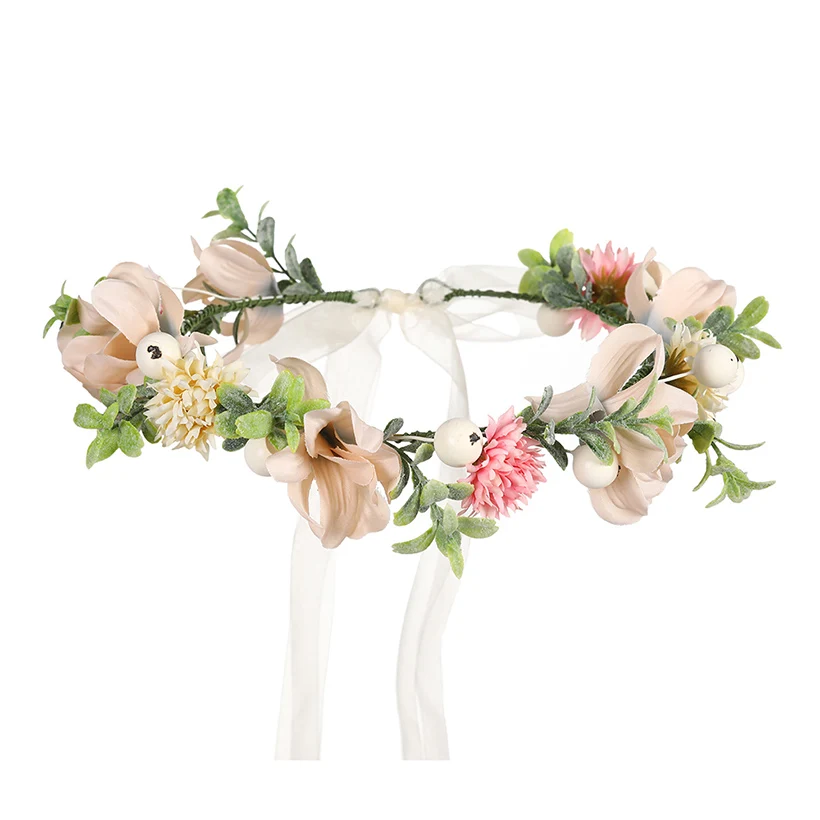 Женский венок для волос LEVAO свадебный невесты королла цветочная корона из ткани в