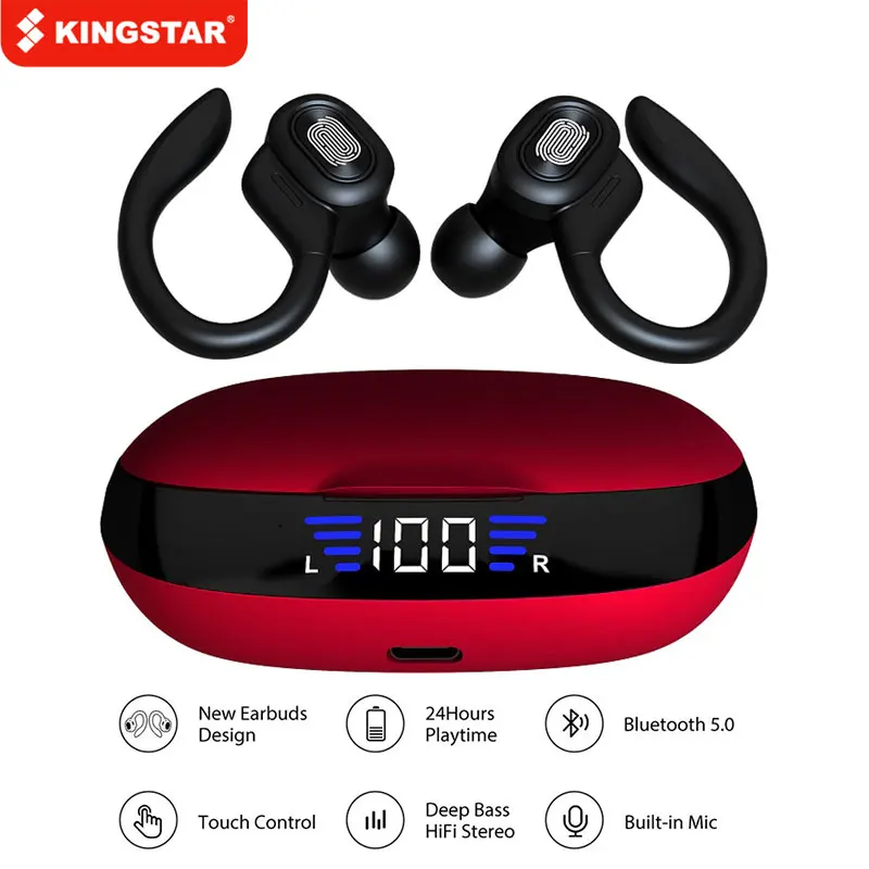 

KINGSTAR TWS Bluetooth Wireless Headphones Earphones 9D Hifi Sports Waterproof Earbuds Bluetooth 5.0 Earphone Headset With Mic