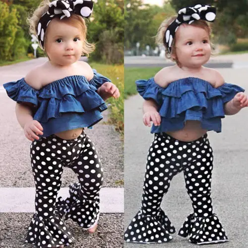 2018 новая детская одежда для девочек джинсовая рубашка с открытыми плечами и