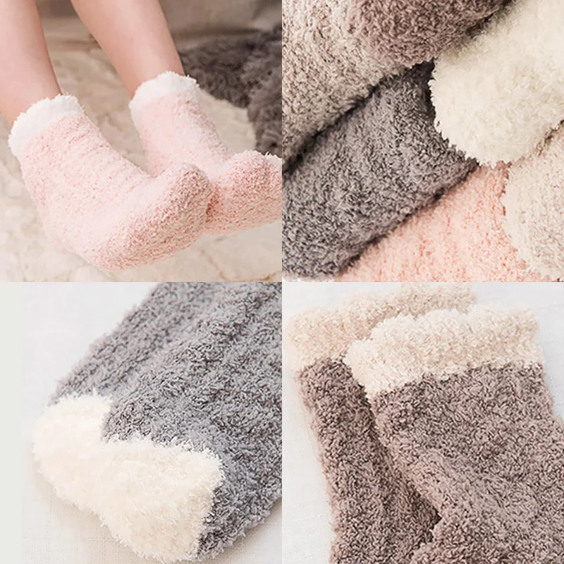 Женские теплые утепленные розовые носки для дам однотонные осенне-зимние