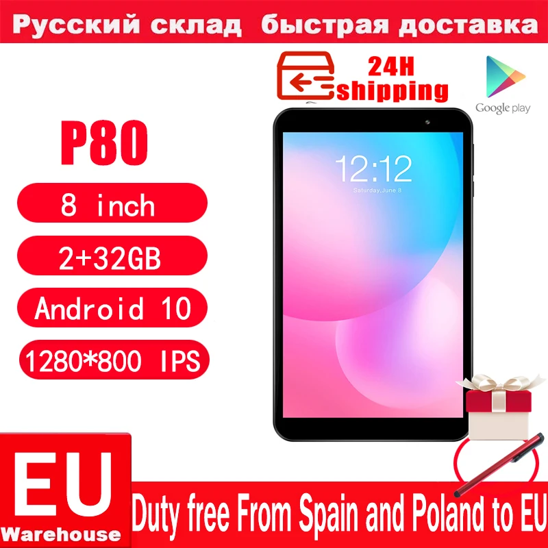 Teclast P80 8 дюймов Android 10 GE8300 1280x800 IPS четырехъядерный 2 Гб ОЗУ 32 ПЗУ две камеры Wifi