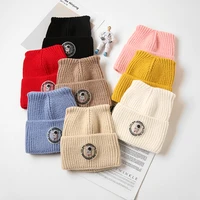 2021 woolen caps fashion autumn and winter tide brand caps childrens personalized letter patch knitted hats girl hats boy hats