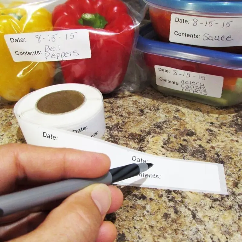 

2021 New 125pcs/roll Home kitchen Food Storage Labels Refrigerator Freezer Adhesive Sticker DIY