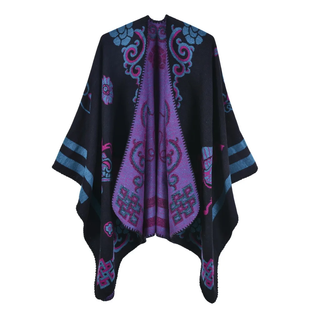 

1pcs Custom Make Your Name Embroidery On Women Poncho Prorsum Scarf Monogramed British Plaid Fleece Cape Winter Poncho Blanket