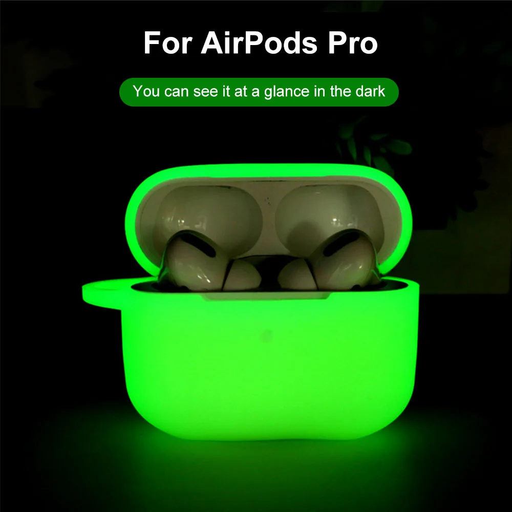 

Silicone Bluetooth Earphone Case For Apple AirPods Pro Wireless Shockproof Cover For Air Pods Pro Protector Luminous Color Cases