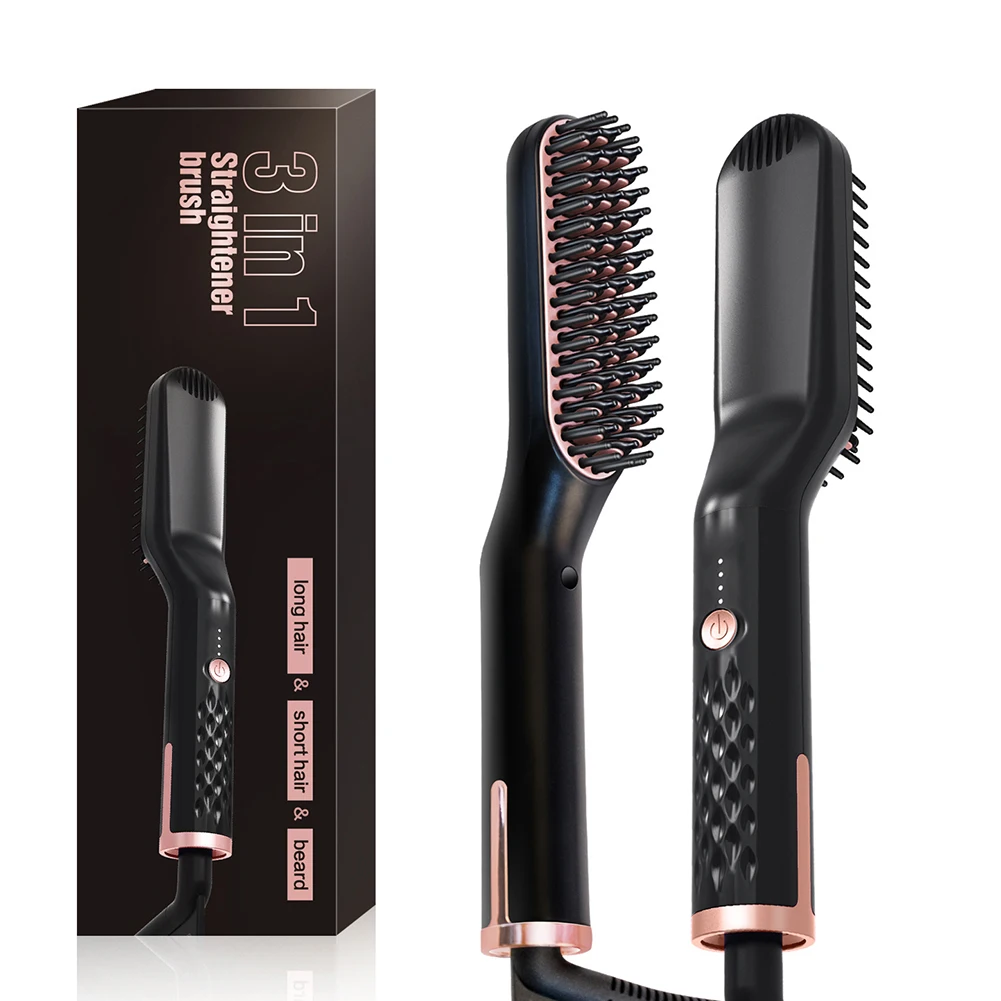 

Electric Beard Straightening Iron Hot Heating Comb Hair Straightener Brush Men Beard Straightener Styling Hair Comb Brush