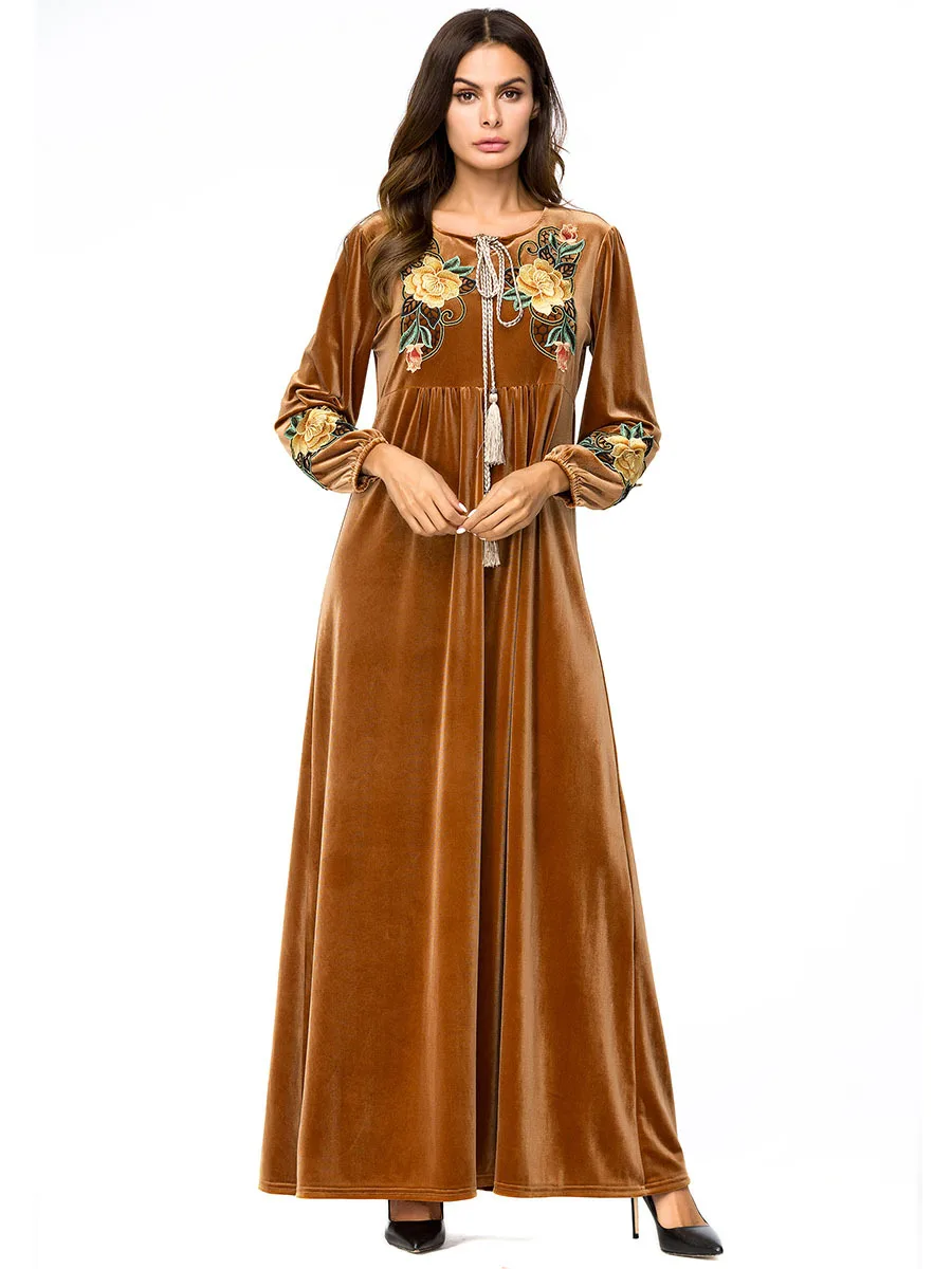 Мусульманское платье Мусульманская одежда Марокканский кафтан Осенние халаты