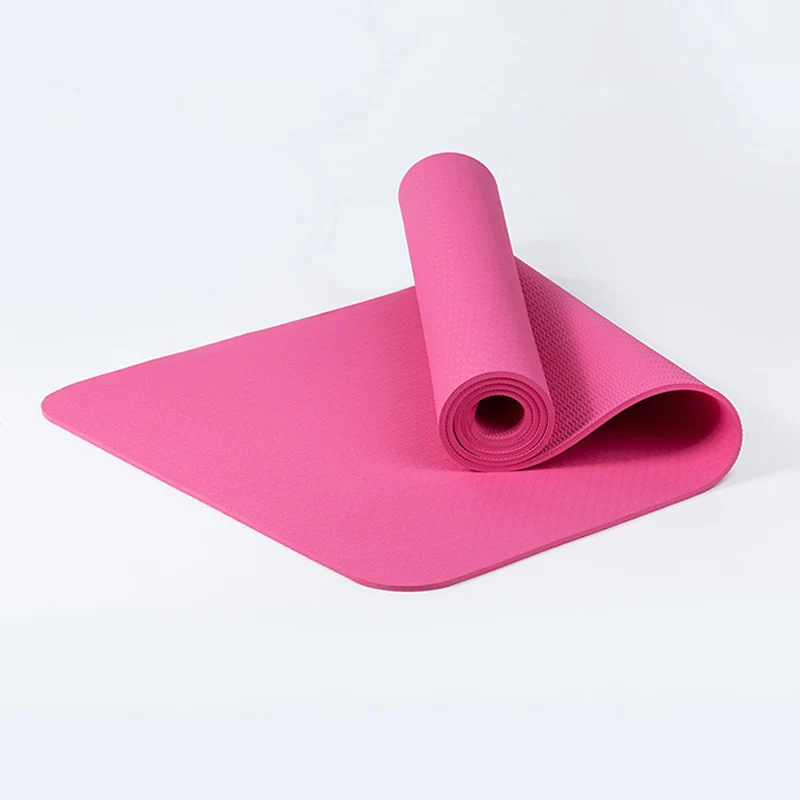Pink TPE Эластичный Коврик для йоги для начинающих, нескользящий экологический коврик для фитнеса, пилатеса, монохромный ковер, коврики для тренажерного зала, 183 см* 63 см - Цвет: Pink