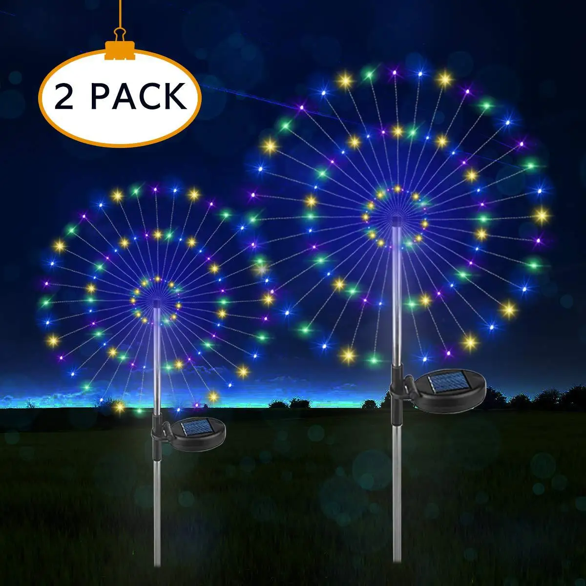 Solar Fireworks Ground light Lamp Lawn Decoration Landscape Lighting Landscape Hummingbird Solar Dandelion Branch light warm RGB