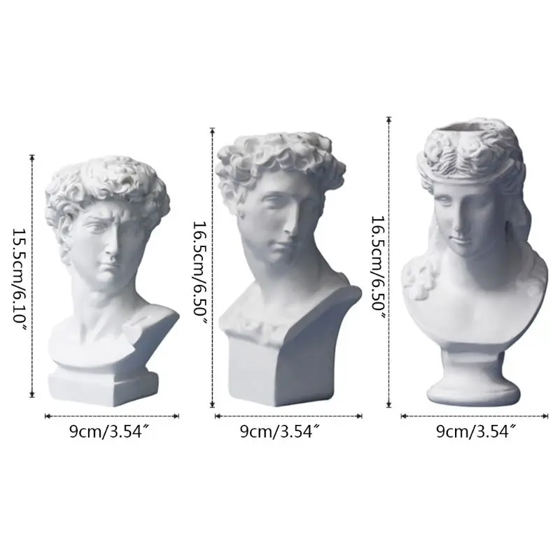 

Resin Vase Flower Pot Nordic Style Human Head Pen Brushes Holder Home Decoration Creative Garden Planter