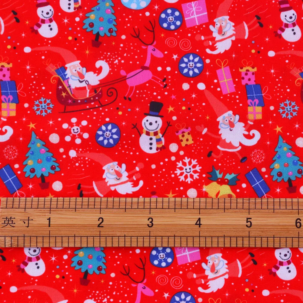 

50*140CM Christmas Polyester cotton Fabric Patchwor Printed for Tissue Kids Home Textile for Sewing Doll Dress Curtain
