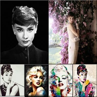 monroe and hepburn classic image paintings by numbers acrylic paint on canvas wall art home decoration 4050cm unique gifts