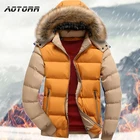 Мужская зимняя куртка со съемным капюшоном, Повседневная теплая плотная куртка, Мужская Верхняя одежда с мехом, теплые ветрозащитные пальто, приталенное пальто