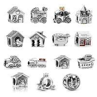 lr 2022 trend s925 silver bead bracelet charm pumpkin carriage house beaded making necklace accessories womens charm jewelry fa
