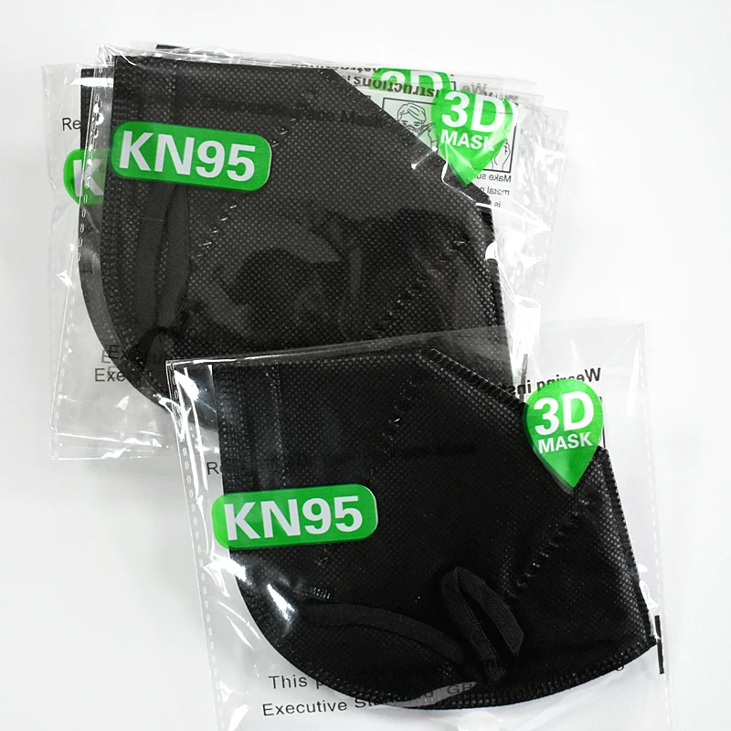 

Reuseable Black Individual KN95 FFP2 Face Mask 5 Filter Layers 3D Protective Masks Package KN95 FFP2 Muffle Face Mascherine