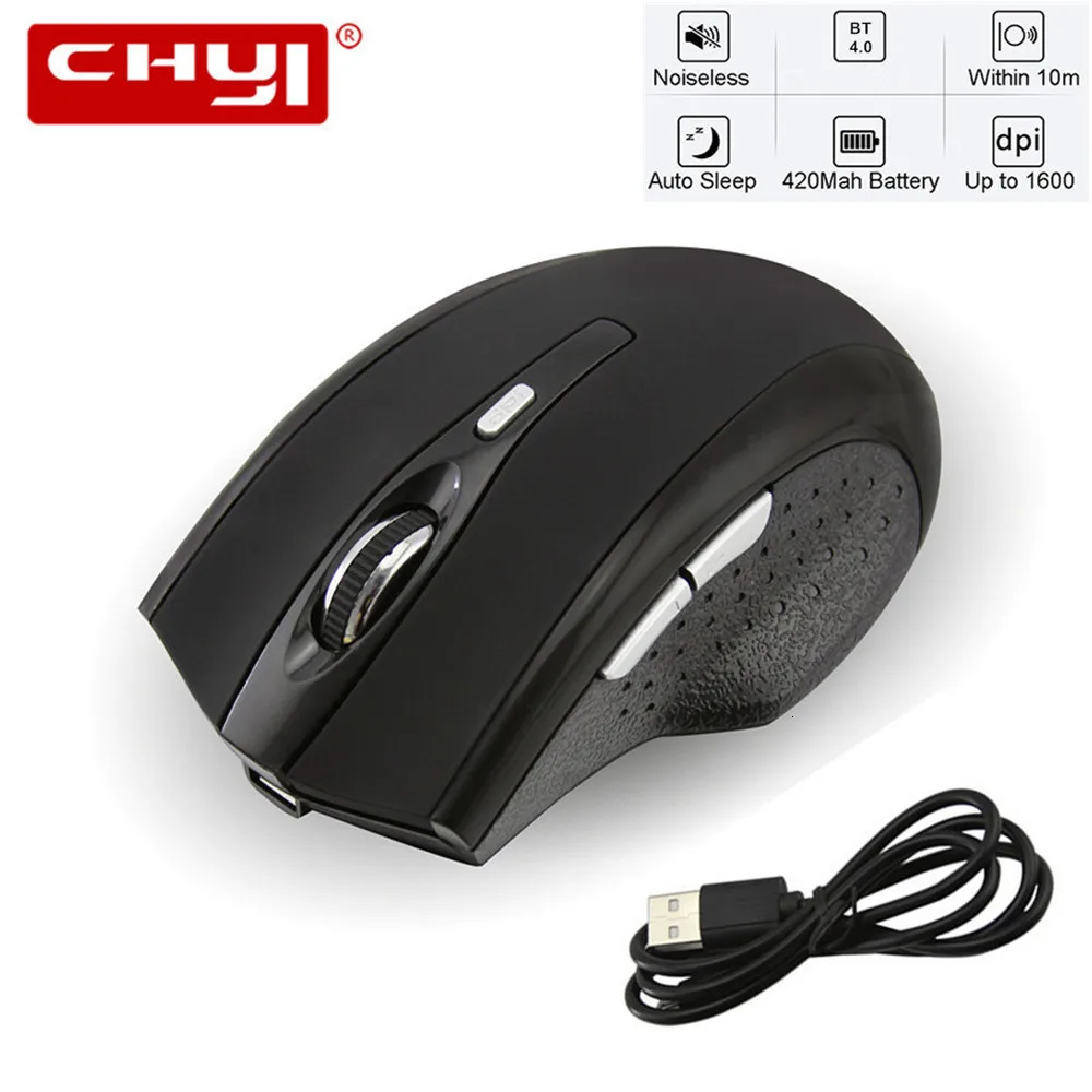 CHYI Беспроводной Bluetooth Мышь эргономичный Перезаряжаемые Mute 800/1200/1600 Точек на дюйм BT 4,0 оптический С упором для запястий коврик для мыши комплект для ПК