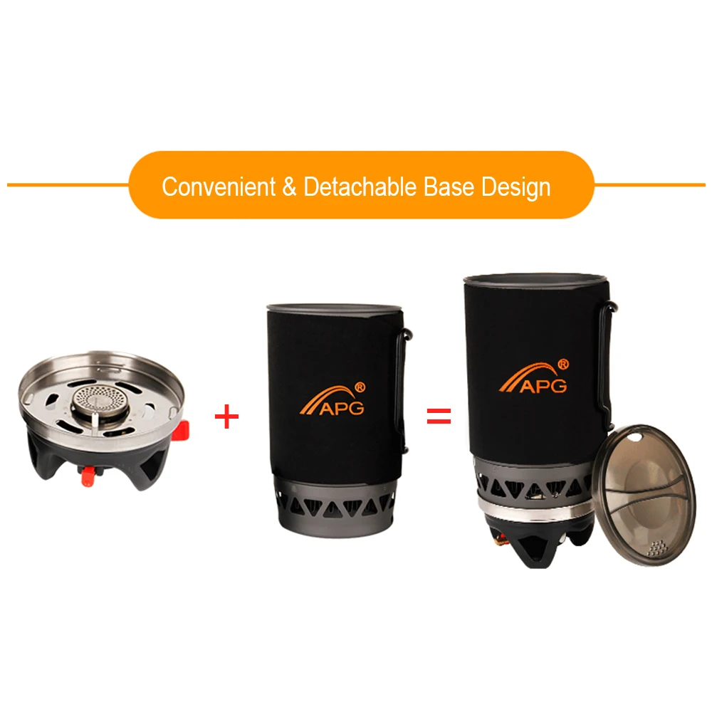 Плита для кемпинга алюминиевая газовая горелка уличная посуда 1400 мл горшок