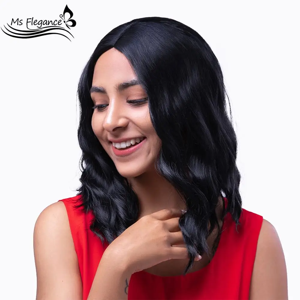 Женский парик для косплея MS FLEGANCE черный короткий волнистый Лолиты синтетический