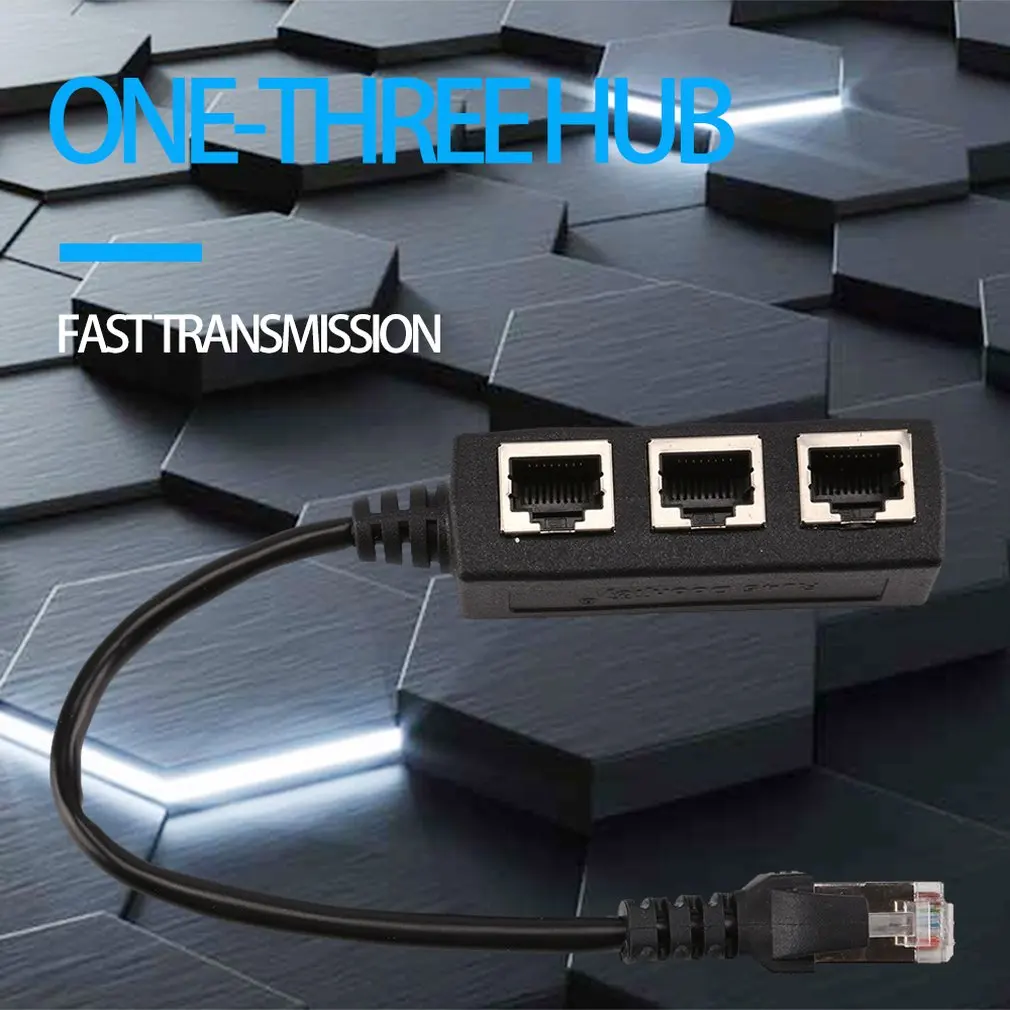 

Professional Long RJ45 1 To 3 Ethernet LAN Network Cable Splitter Extender Adapter Connector RF Cable