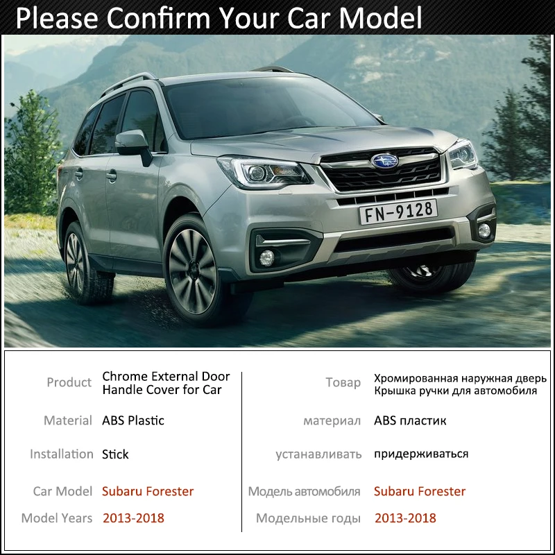 

Black Carbon Fiber Exterior Door Handle Cover for Subaru Forester SJ 2013~2018 Accessories Stickers Trim Set 2014 2017 Chrome