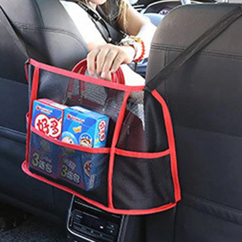 

Car Seat Storage Net Pocket Car Pocket Storage Bag In Car Wallet Storage Handbag Rack Red