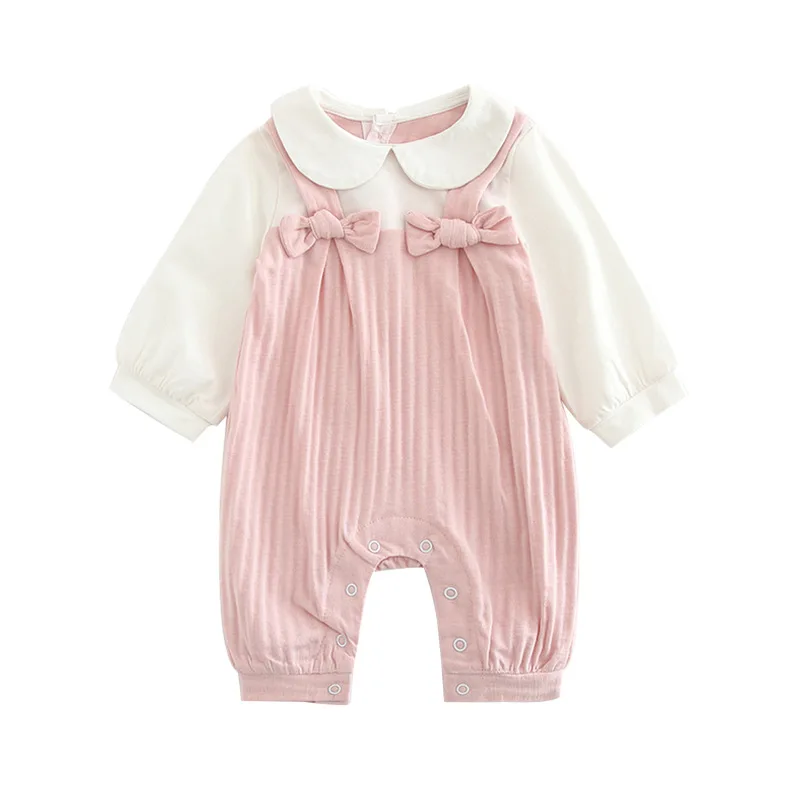 

Newborn Fake Two-piece Sling Climbing Suit Newborn Infant Kids Baby One-piece Baby Bottoming Climbing Jumpsuit