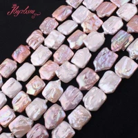 13x17mm rectangle freshwater pearl cultured beads natural stone beads for necklace bracelets jewelry making 15 free shipping