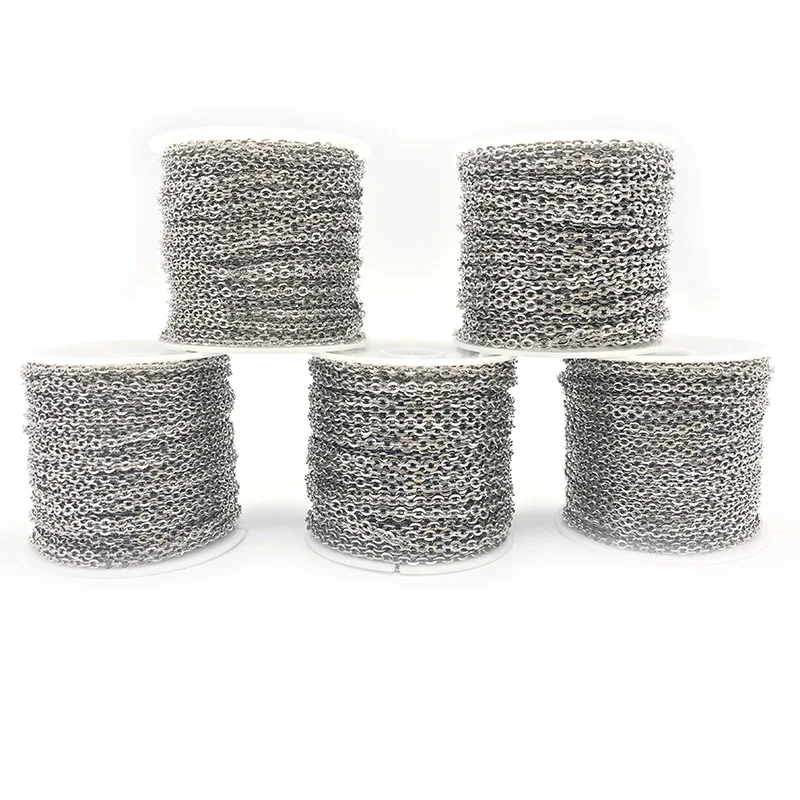 WIWI 5 ярдов звеньевая цепь из нержавеющей стали фурнитура для браслетов тонкие