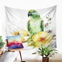 large wall tapestry fabic high quality home textiles parrot print throw rug european style decoration for modern home
