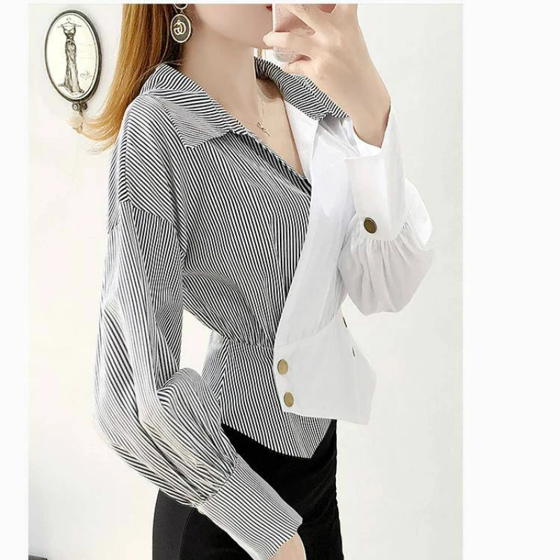 Женская Свободная блузка в полоску Весна 2020|Блузки| |