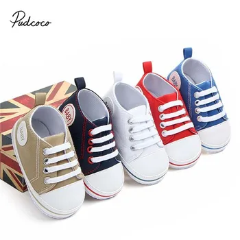 2020 Baby First Walkers Cute Newborn Kid Canvas Sneakers Baby Boy Girl Soft Sole Crib Shoes Pre Walkers 1