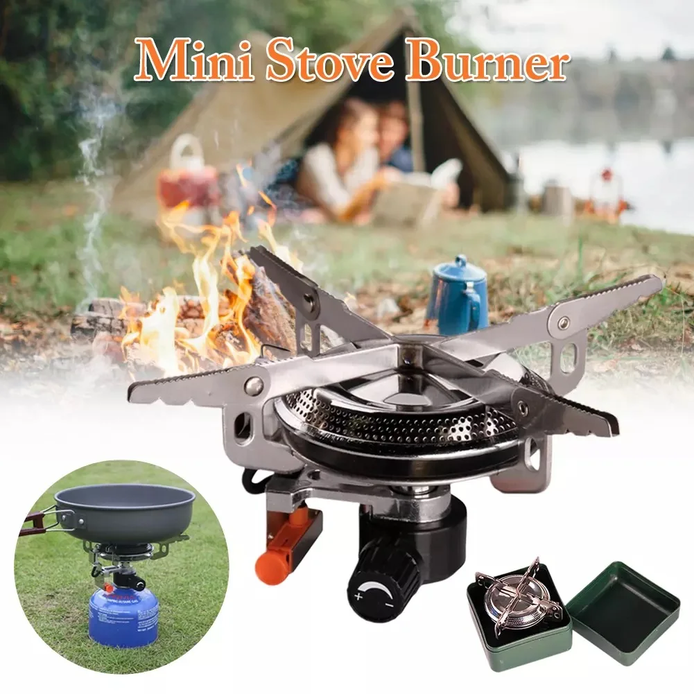 

Camping Equipment Gas Burner Outdoor Survival Picnic Tourist Dishes High Power Electronic Ignition Windproof Stove For Trips