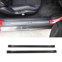 for 2008 2016 nissan gtr r35 real carbon fiber car door sill anti scratch protection cover slat decorative strip auto parts