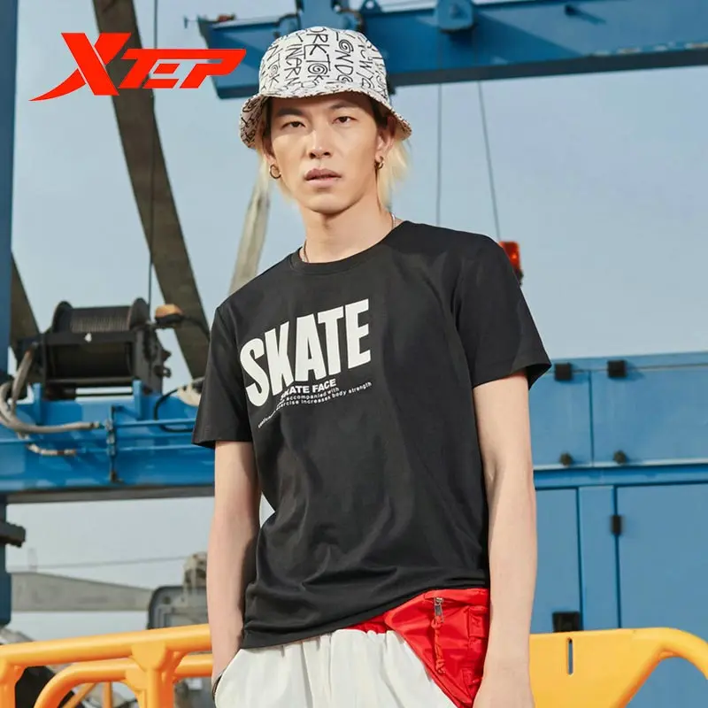 Мужская футболка с коротким рукавом Xtep летняя дышащая для бега буквенным принтом