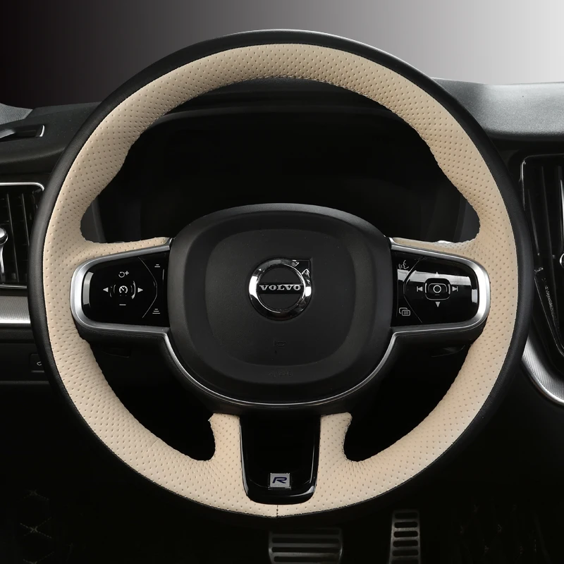 

DIY Ручная строчка персикового дерева зернистая кожа для Volvo XC60 XC90 S90 XC40 S60 V60 V90 автомобильные аксессуары