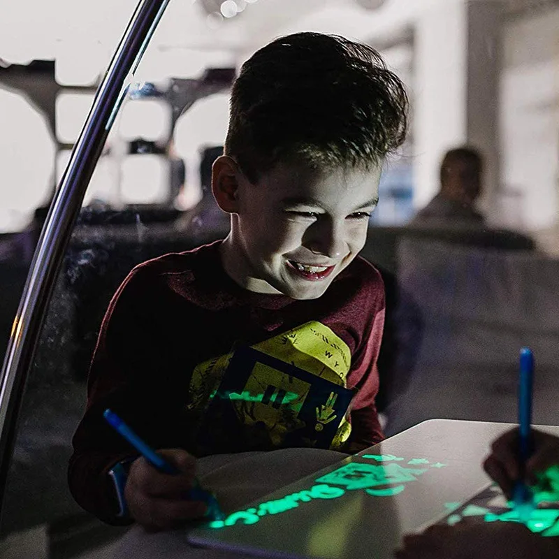 A3 A4 A5 LED Luminous Drawing Board Graffiti Doodle Tablet Magic Draw With Light-Fun Fluorescent Educational Toy 1pcs |