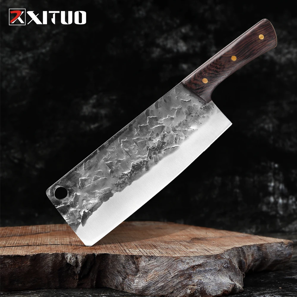 

XITUO Kitchen Knife Home Cleaver High carbon stainless steel Chef Knife Handmade Forged Knives Butcher Knives Meat Slicing