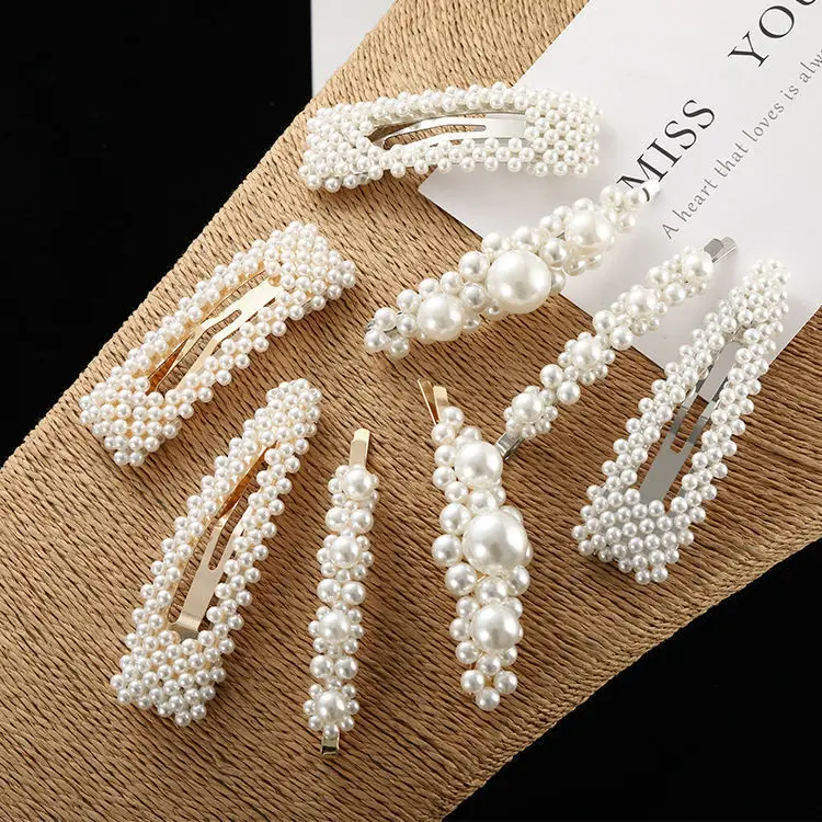 

Simulated Pearl Hair Clips For Women Korean Women Hairpins Girl Geometric Hair Barrettes Fashion Hairgrip Hair Accessories