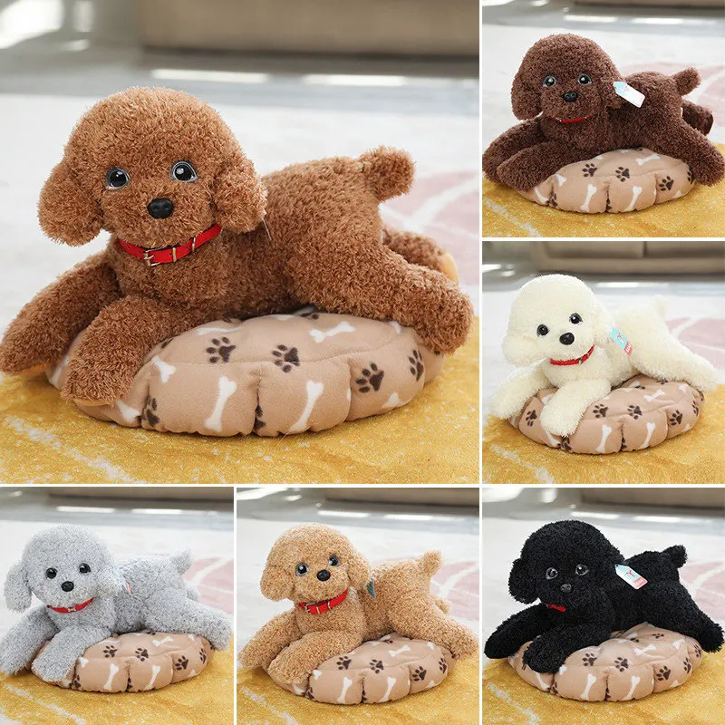 35/55CM New Animals Simulation Teddy Dog Lady Stuffed Toys Poodle Dolls Lifelike Kids Birthday Gift