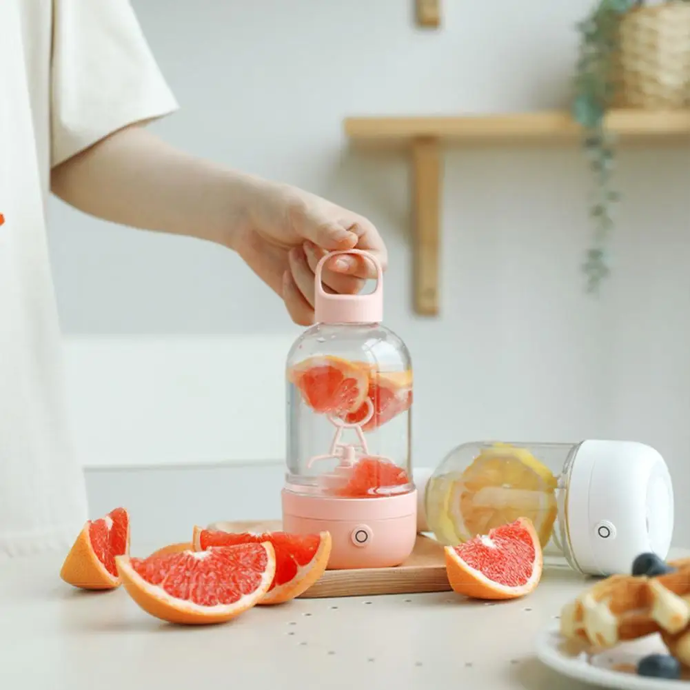 

400ML portable high-power fast electric juicer portable blender USB wireless one-key charging manual juicer glass smoothie juice