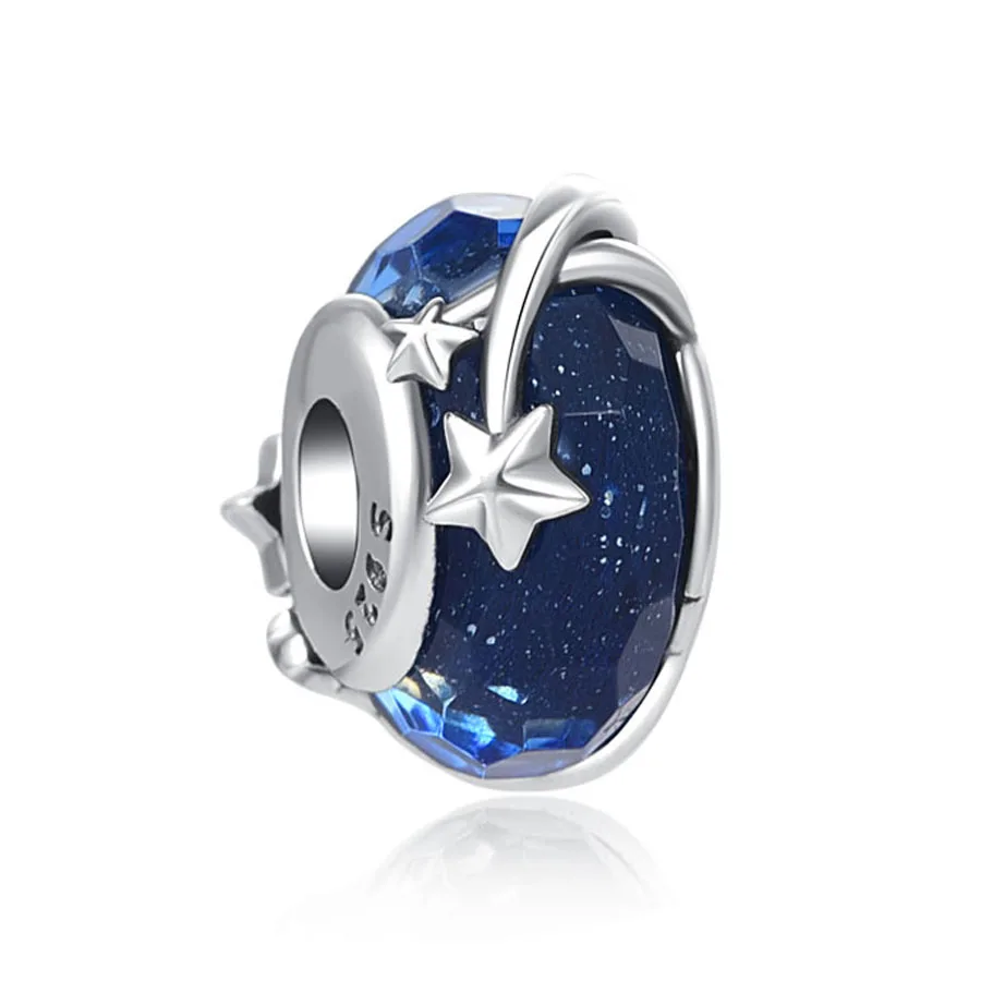 Бусина-Шарм Орхидея из муранского стекла серебро 925 пробы | Украшения и