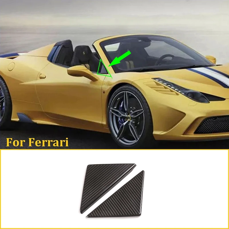 

Real Carbon Fiber,For Ferrari 458 2011-2016,Front Window Triangle Cover Trim A-Pillar Decoration Cover,Car External Accessories
