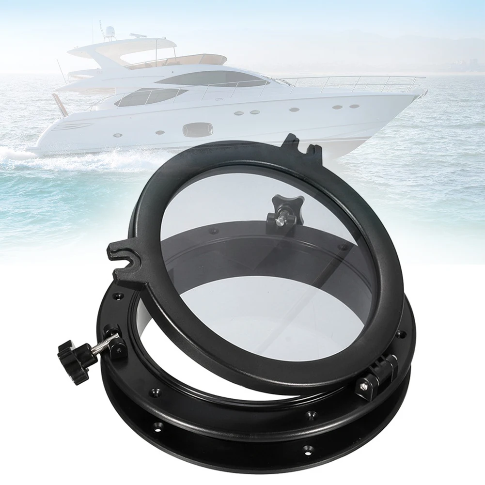 

Black Round Hatch Replacement Universal Pre Drilled Easy Install Opening Accessories ABS Durable Boat Portlight Car Window