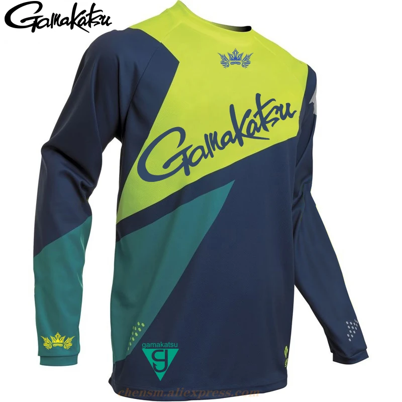 

New Style 7 Size Gamakatsu Fishing Clothing Long Sleeve Quick Dry Fishing Jersey Anti-UV Sunscreen Fishing Clothes Fishing Shirt